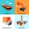 Petroleum Oil Industry 4 Isometric Icons