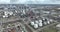 Petroleum oil industry refinery in Moerdijk, The Netherlands. Birds eye aerial view. Production of chemical products