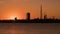 Petroleum refinery and factory at sunset timelapse