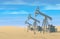 Petroleum rigs. Oil drill background. Vector image.