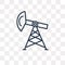 Petroleum vector icon isolated on transparent background, linear