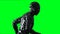 Petrolium, oil man character animation. Isolate on green screen.