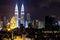 Petronas KLCC Twin Towers at night