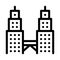 Petronas towers icon vector outline illustration