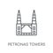 Petronas towers linear icon. Modern outline Petronas towers logo