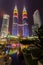 The Petronas Twin Tower views during night hour.Blurry effect due long exposure and low light condition
