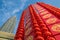 The Petronas Twin Towers with red lanterns for Chinese New Year