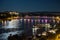 Petrovaradin Fortress and Rainbow Bridge Over the Danube,Between Novi Sad and Petrovaradin