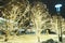 Petrozavodsk, Karelia, January 10, 2023 Karl Marx Avenue in the New Year. Tree lighting design. Winding garlands of the