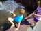 Petrozavodsk / Russia - Play June 30, 2019: playing with water is a favorite pastime for children. A boy and a girl of preschool