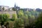 Petrusse Park and uptown of Luxembourg City