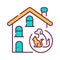 Pets allowed color line icon. Indicates whether pets are allowed to enter the accommodation. Pictogram for web page, mobile app,