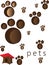 Pets and animals foot steps and traces