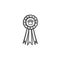 Pets award rosette hand drawn outline doodle icon.