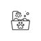 Pets bath line icon