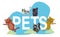 pets cats feline animals with text cartoon design