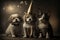 Pets celebrating new year eve illustration generative ai