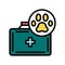 pets first aid kit box color icon vector illustration