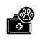 pets first aid kit box glyph icon vector illustration