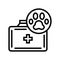 pets first aid kit box line icon vector illustration