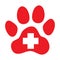 Pets first aid. Veterinarian red cross