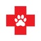 Pets first aid. Veterinarian red cross