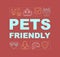 Pets friendly hotel word concept banner