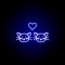 pets friendship cats outline blue neon icon. Elements of friendship line icon. Signs, symbols and vectors can be used for web,