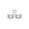 pets friendship cats outline icon. Elements of friendship line icon. Signs, symbols and vectors can be used for web, logo, mobile