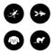 Pets glyph icons set