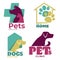 Pets health veterinary clinic and dogs shelter logo designs