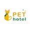 Pets hotel logo in cartoon style