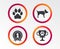 Pets icons. Cat paw with clutches sign.