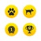 Pets icons. Cat paw with clutches sign.