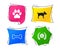 Pets icons. Cat paw with clutches sign. Vector