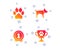 Pets icons. Cat paw with clutches sign. Vector