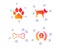 Pets icons. Cat paw with clutches sign. Vector