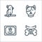 Pets line icons. linear set. quality vector line set such as collar, certificate, cat