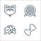Pets line icons. linear set. quality vector line set such as dog biscuit, turtle, hamster wheel