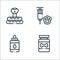 pets line icons. linear set. quality vector line set such as dog food, drops, syringe