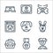 Pets line icons. linear set. quality vector line set such as trophy, badge, pet carrier, rabbit, dog, dog, collar, certificate