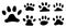Pets paw footprint. Cat paws prints, kitten foots or dog foot print. Pet rescue logo puppy footprint marks animal shape