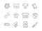 Pets shop and clinic line vector icons