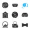 Pets supplies glyph icons set