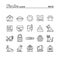 Pets, thin line icons set