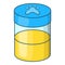 Pets urine sample icon, cartoon style