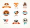 Pets vector icons - cats and dogs elements