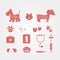 Pets veterinary icons set. Medicine emblems. Vector illustration