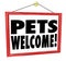 Pets Welcome Allowed Permitted Store Business Building Sign