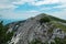 Petzen - Panoramic view of mountain ridge Feistritzer Spitze (Hochpetzen), Carinthia, border Austria Slovenia. Alpine terrain